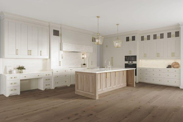 Plain Sliced White Oak Kitchen Rendering